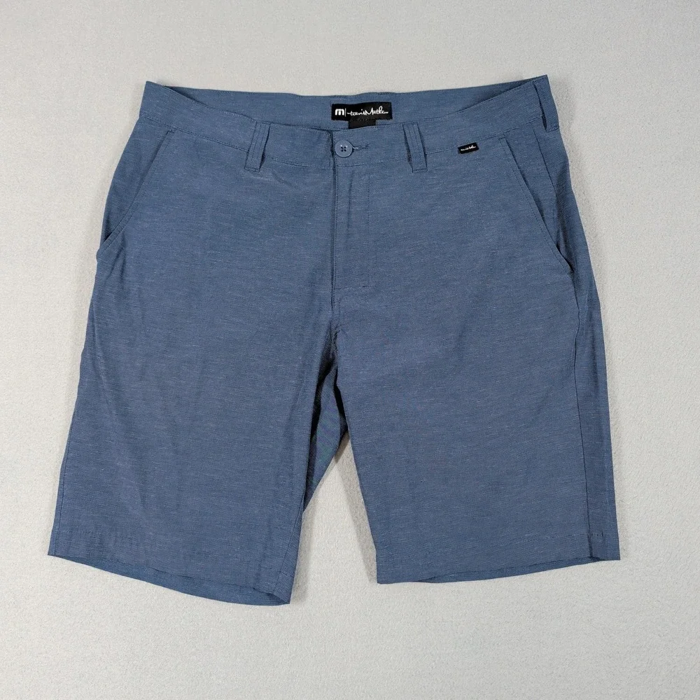 Travis Mathew Shorts Mens 34 Blue Beck Performance Golf Casual Summer Activewear